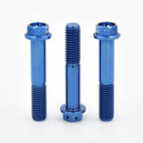 Blue Colored M10X1.5X55mm Drilled Flange  Titanium Bolts